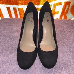 Mix No. 6 Black Suede Block Heels – Size 8.5